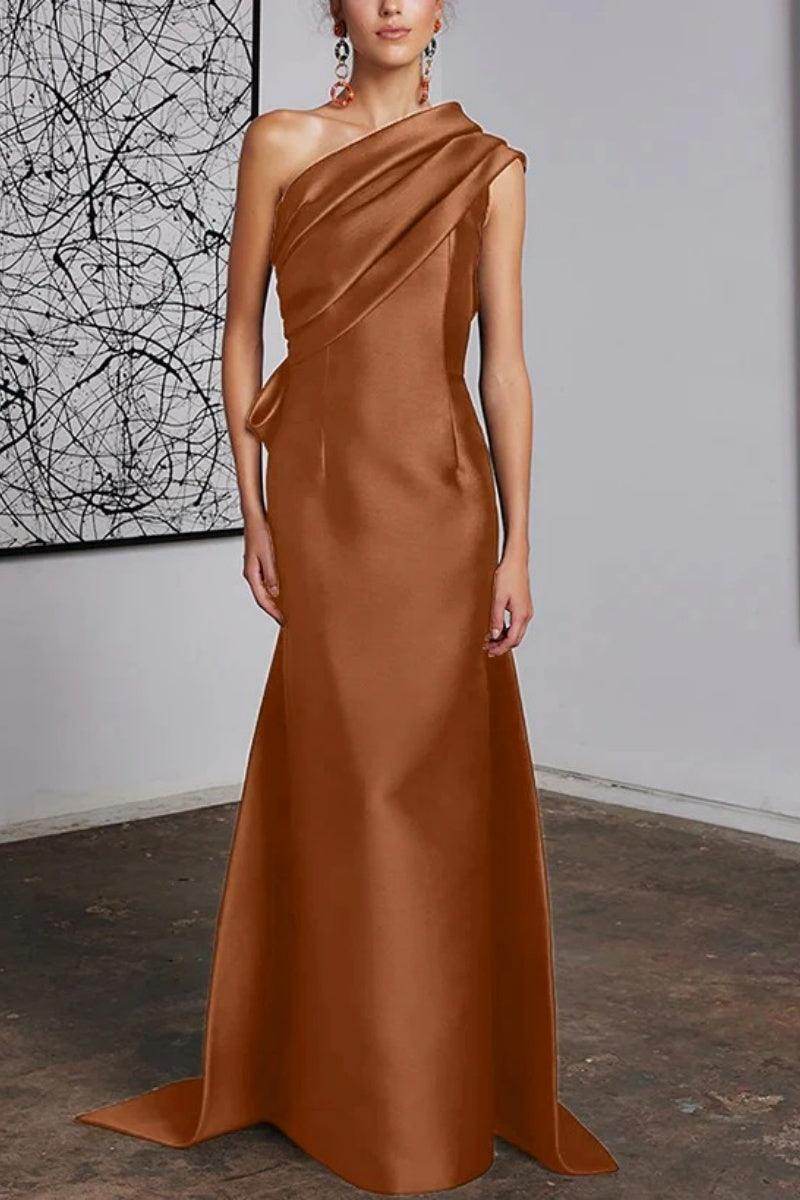 Elegant Sheath Column One Shoulder Mother of the Bride Dress