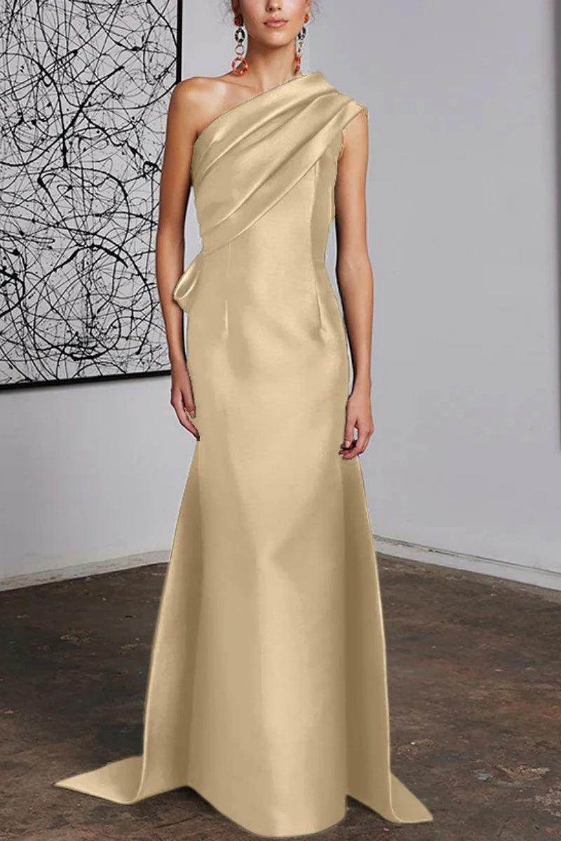 Elegant Sheath Column One Shoulder Mother of the Bride Dress