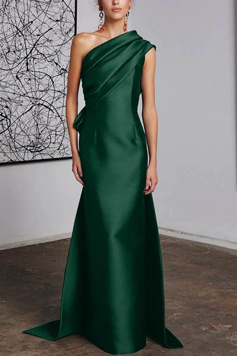 Elegant Sheath Column One Shoulder Mother of the Bride Dress