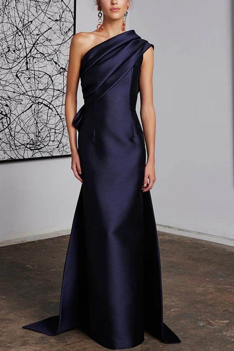 Elegant Sheath Column One Shoulder Mother of the Bride Dress