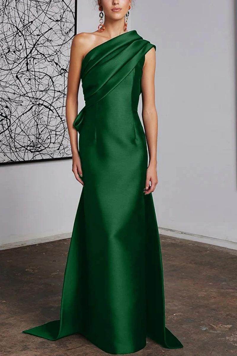 Elegant Sheath Column One Shoulder Mother of the Bride Dress