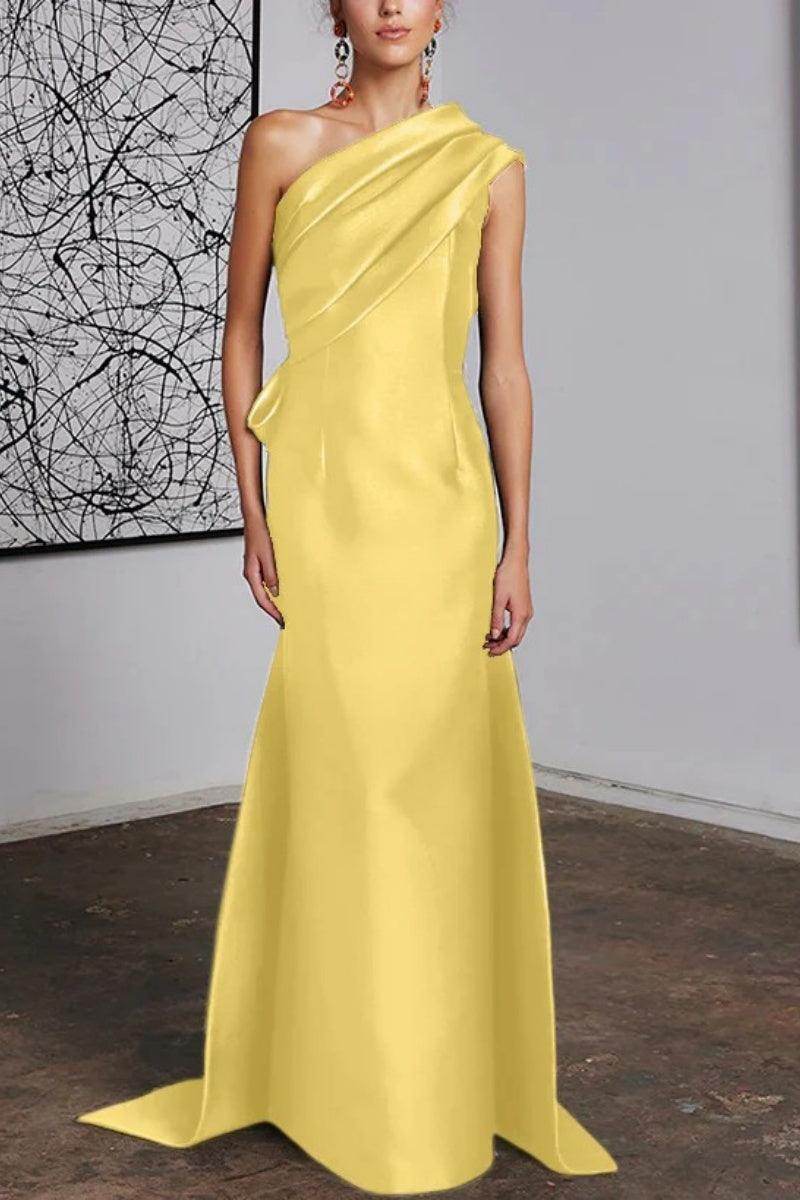 Elegant Sheath Column One Shoulder Mother of the Bride Dress