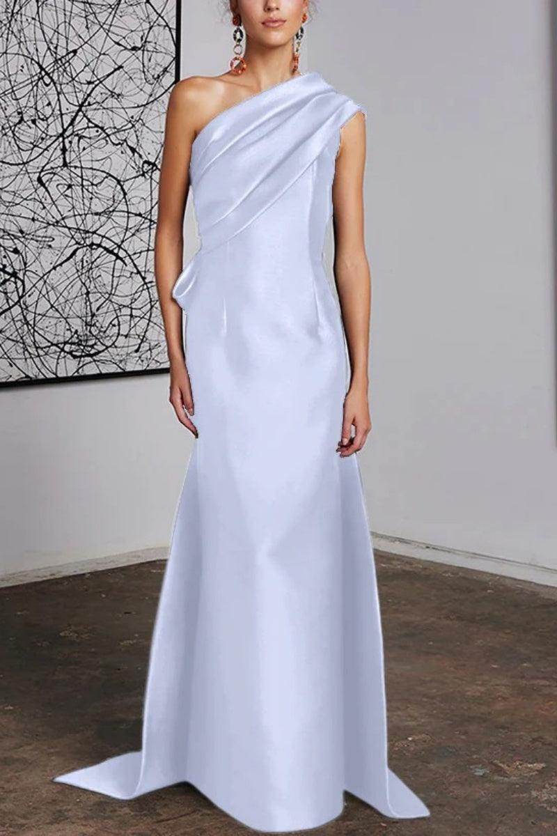 Elegant Sheath Column One Shoulder Mother of the Bride Dress