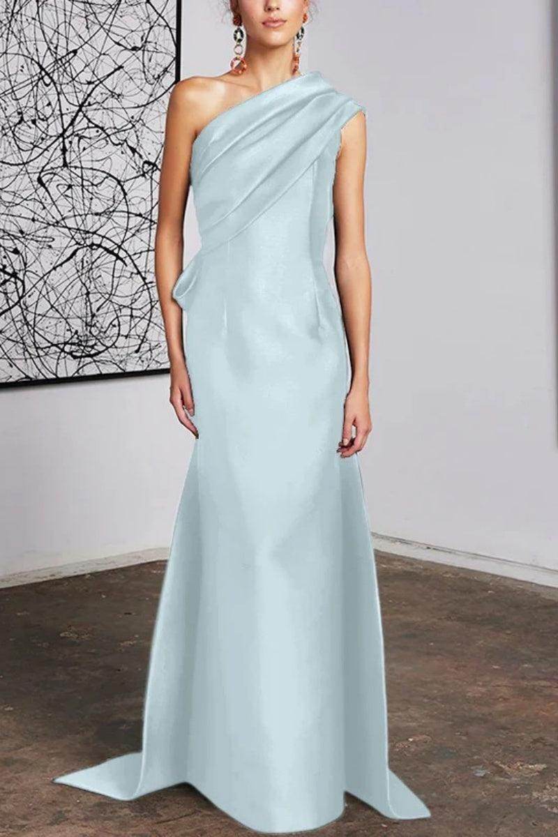 Elegant Sheath Column One Shoulder Mother of the Bride Dress