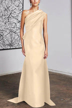 Elegant Sheath Column One Shoulder Mother of the Bride Dress