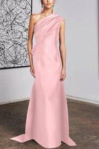 Elegant Sheath Column One Shoulder Mother of the Bride Dress