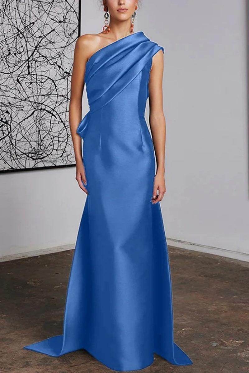 Elegant Sheath Column One Shoulder Mother of the Bride Dress