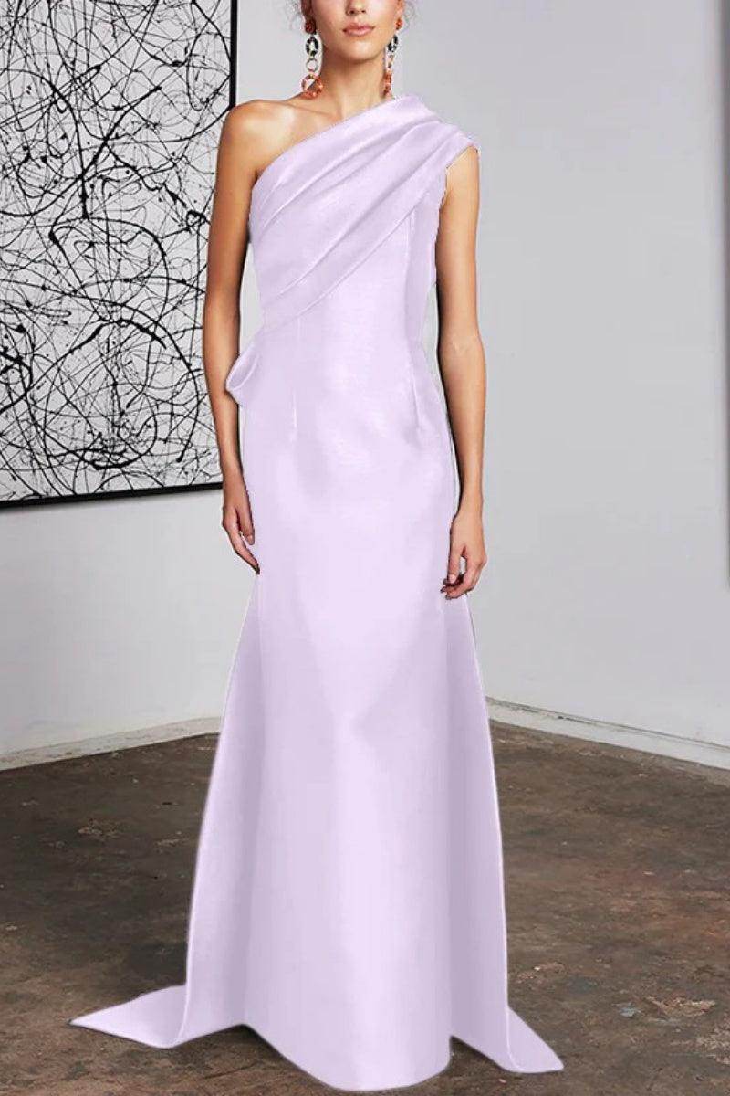 Elegant Sheath Column One Shoulder Mother of the Bride Dress