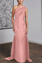 Elegant Sheath Column One Shoulder Mother of the Bride Dress