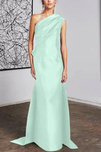 Elegant Sheath Column One Shoulder Mother of the Bride Dress
