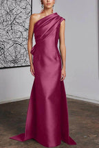 Elegant Sheath Column One Shoulder Mother of the Bride Dress
