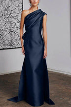 Elegant Sheath Column One Shoulder Mother of the Bride Dress