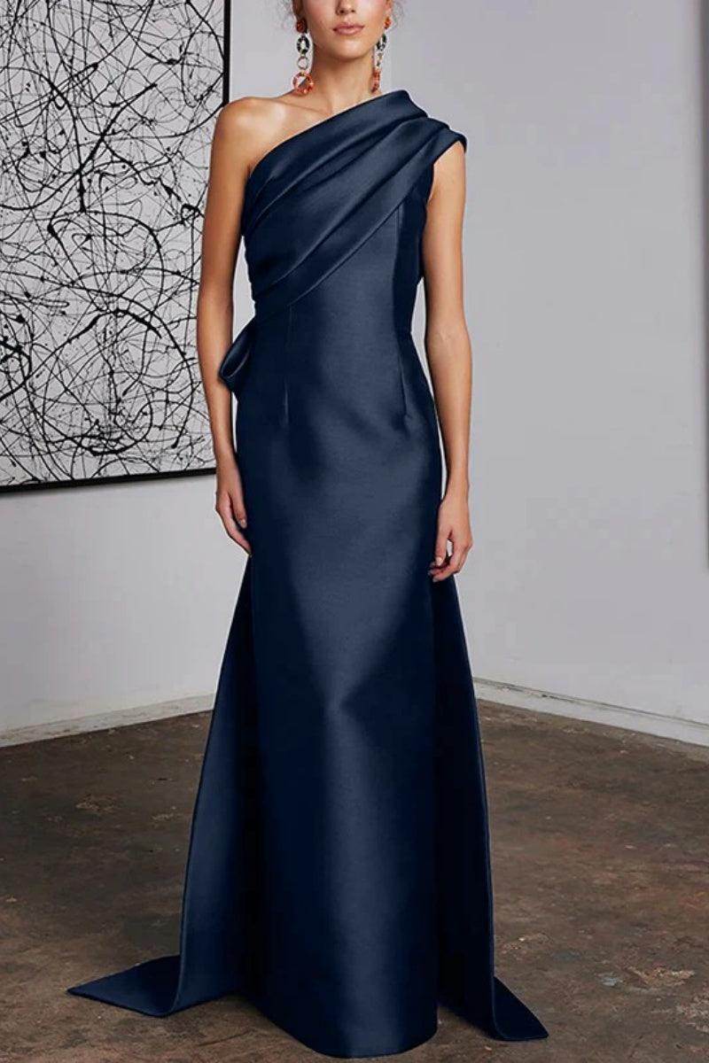 Elegant Sheath Column One Shoulder Mother of the Bride Dress