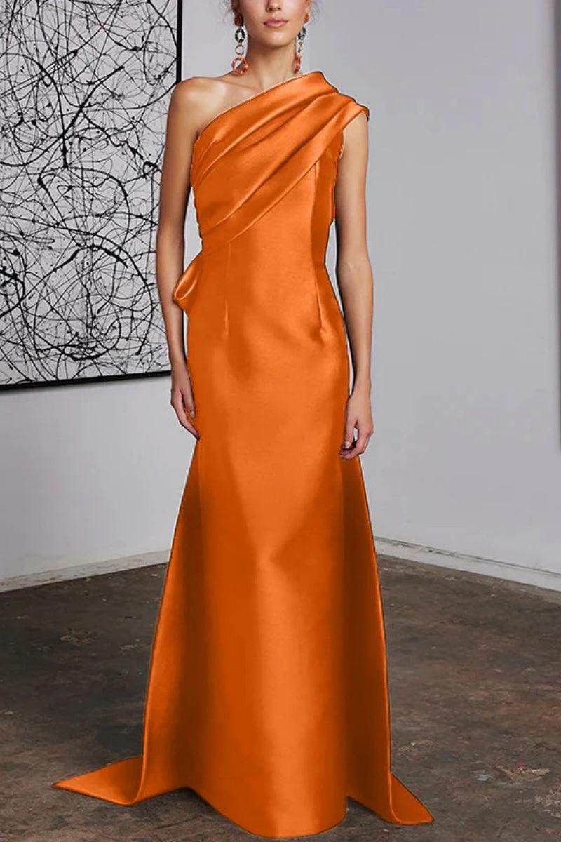 Elegant Sheath Column One Shoulder Mother of the Bride Dress