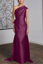 Elegant Sheath Column One Shoulder Mother of the Bride Dress