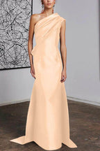 Elegant Sheath Column One Shoulder Mother of the Bride Dress