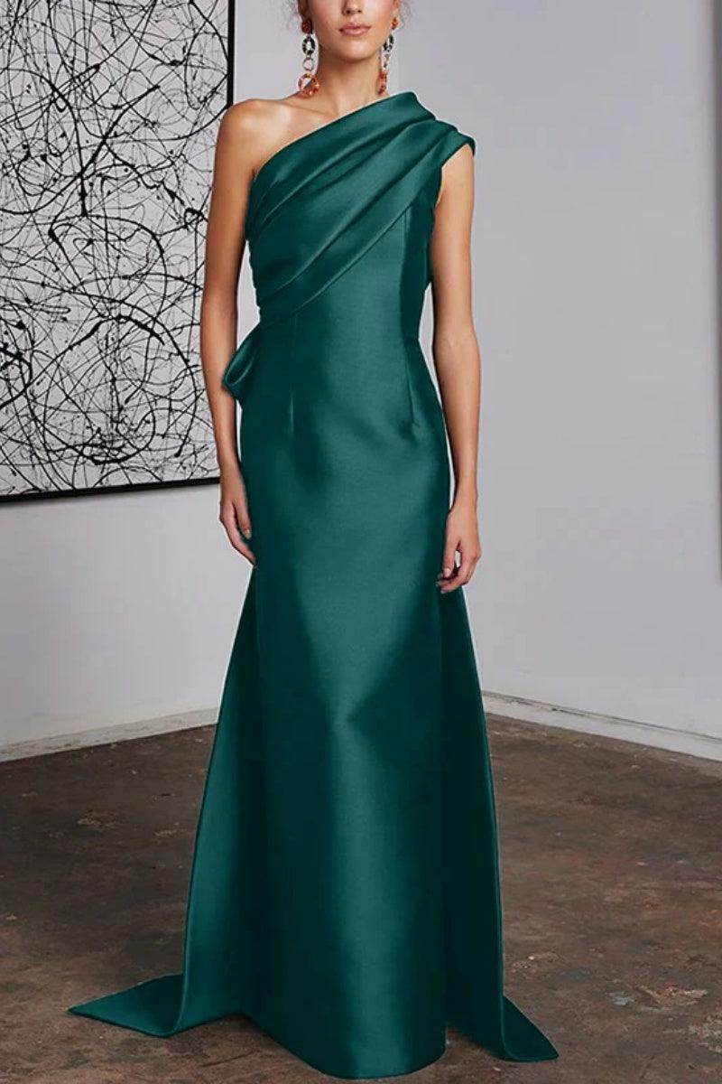Elegant Sheath Column One Shoulder Mother of the Bride Dress