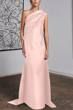 Elegant Sheath Column One Shoulder Mother of the Bride Dress