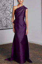Elegant Sheath Column One Shoulder Mother of the Bride Dress
