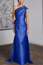 Elegant Sheath Column One Shoulder Mother of the Bride Dress