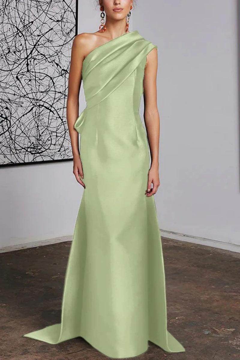 Elegant Sheath Column One Shoulder Mother of the Bride Dress