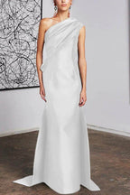 Elegant Sheath Column One Shoulder Mother of the Bride Dress