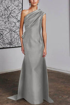 Elegant Sheath Column One Shoulder Mother of the Bride Dress