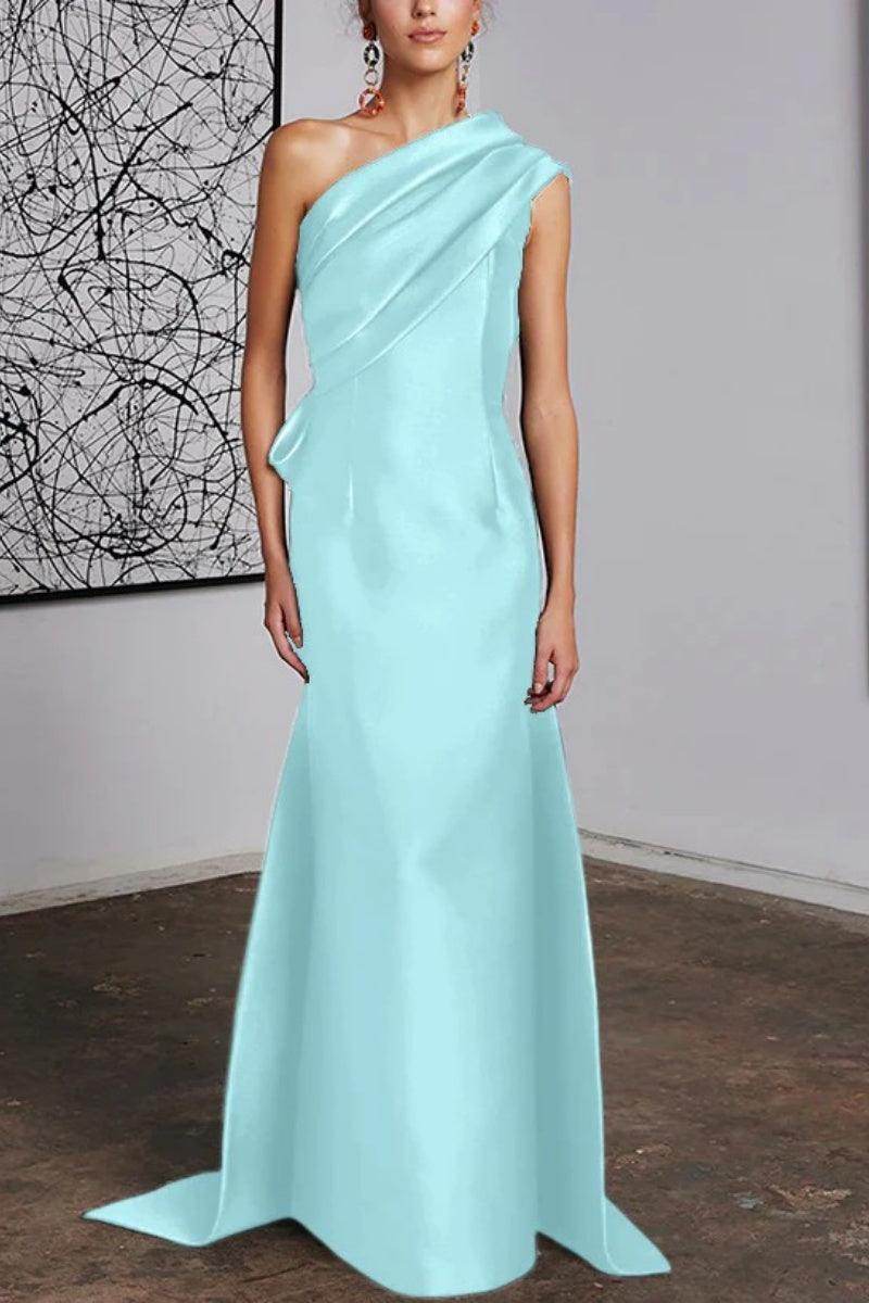 Elegant Sheath Column One Shoulder Mother of the Bride Dress