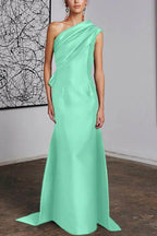 Elegant Sheath Column One Shoulder Mother of the Bride Dress
