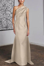 Elegant Sheath Column One Shoulder Mother of the Bride Dress