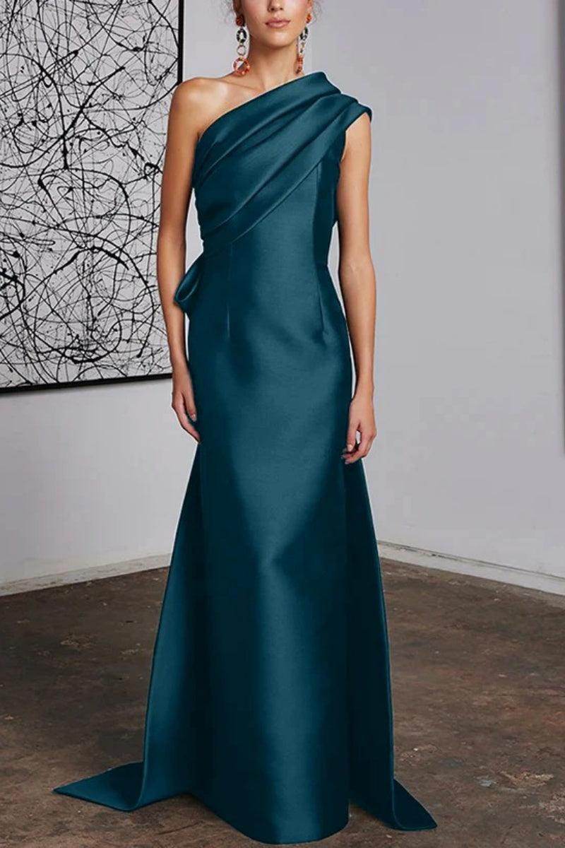 Elegant Sheath Column One Shoulder Mother of the Bride Dress
