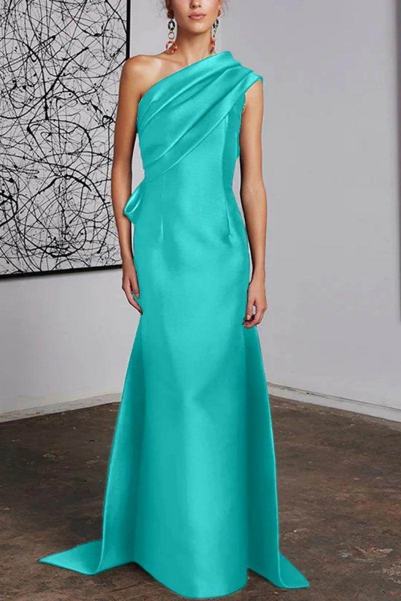 Elegant Sheath Column One Shoulder Mother of the Bride Dress