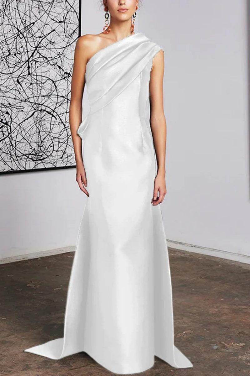 Elegant Sheath Column One Shoulder Mother of the Bride Dress