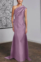 Elegant Sheath Column One Shoulder Mother of the Bride Dress