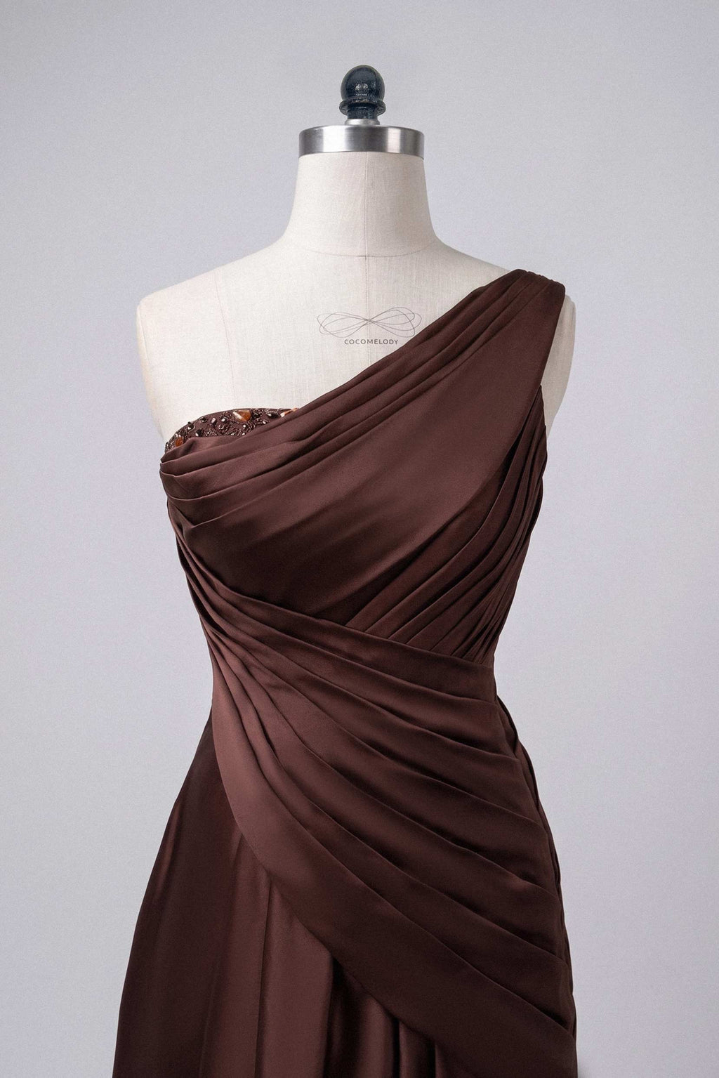 Elegant Sheath One Shoulder Sleeveless Floor Length Mother of the Bride Dress