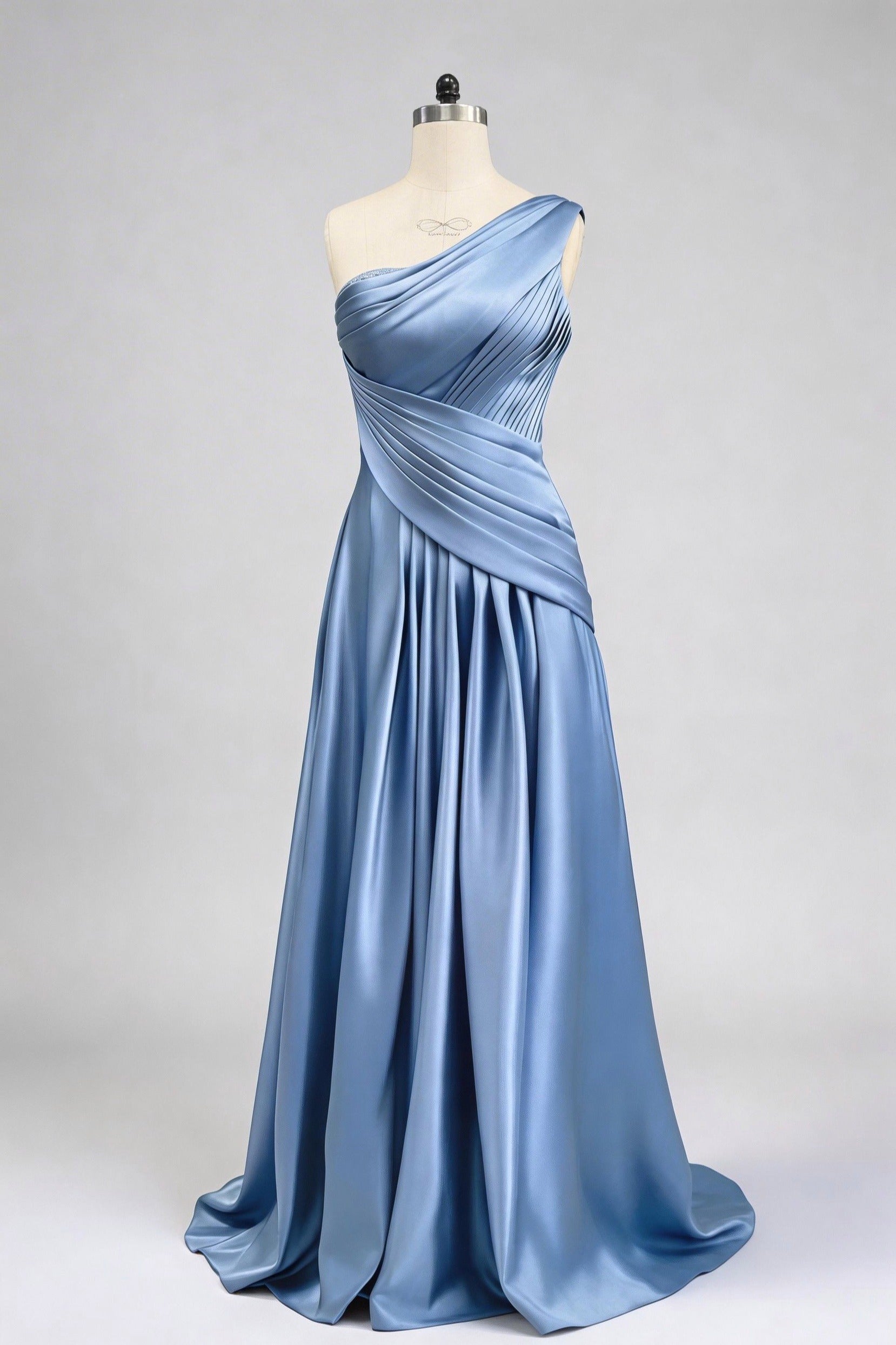 Elegant Sheath One Shoulder Sleeveless Floor Length Mother of the Bride Dress