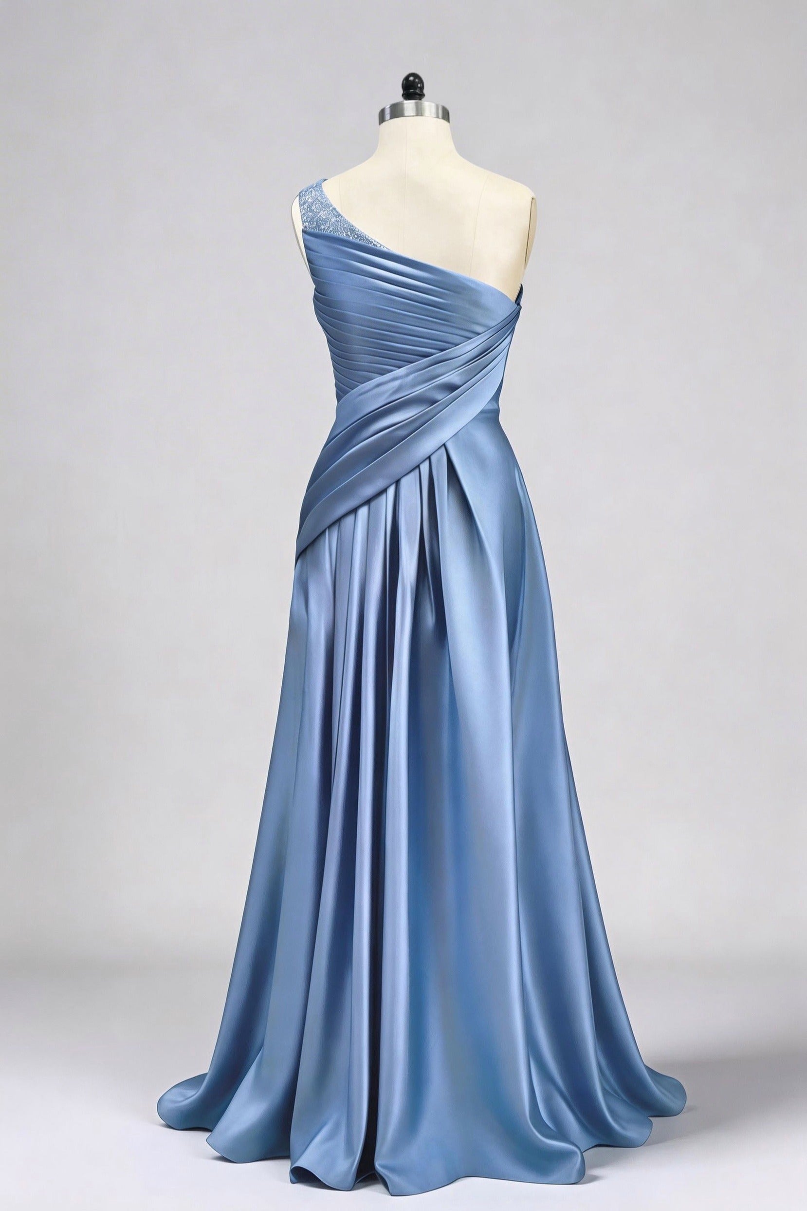 Elegant Sheath One Shoulder Sleeveless Floor Length Mother of the Bride Dress