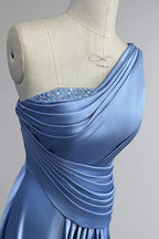 Elegant Sheath One Shoulder Sleeveless Floor Length Mother of the Bride Dress