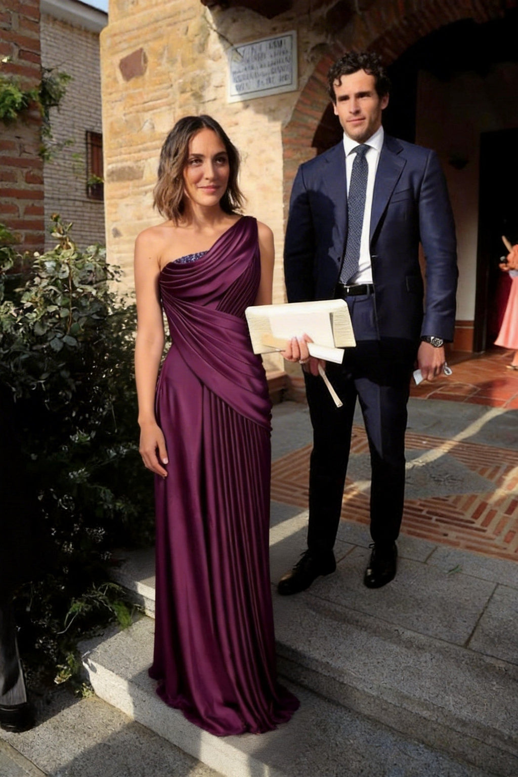 Elegant Sheath One Shoulder Sleeveless Floor Length Mother of the Bride Dress