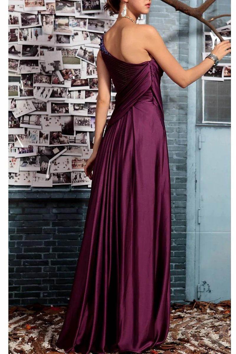Elegant Sheath One Shoulder Sleeveless Floor Length Mother of the Bride Dress