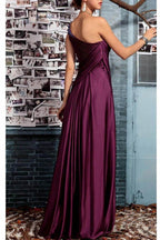Elegant Sheath One Shoulder Sleeveless Floor Length Mother of the Bride Dress