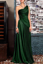 Elegant Sheath One Shoulder Sleeveless Floor Length Mother of the Bride Dress