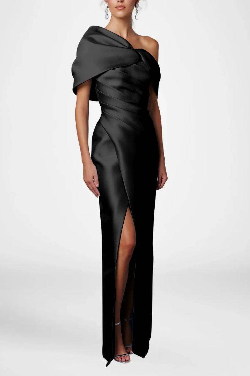 Elegant Sheath Column Half Sleeves Floor Length Mother of the Bride Dress