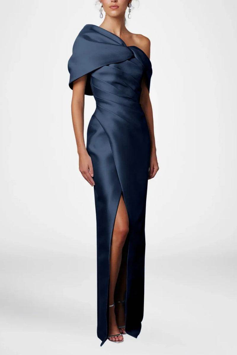Elegant Sheath Column Half Sleeves Floor Length Mother of the Bride Dress
