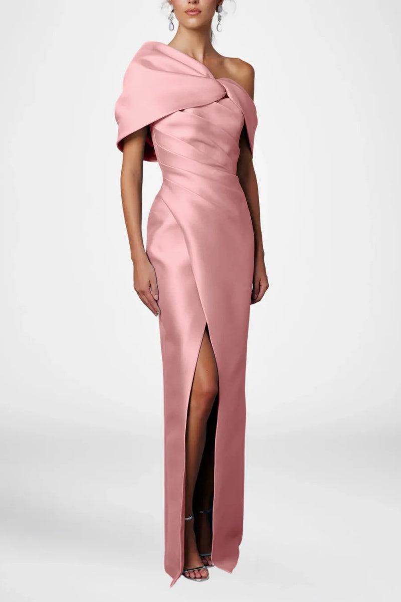 Elegant Sheath Column Half Sleeves Floor Length Mother of the Bride Dress
