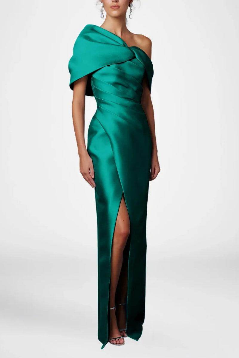 Elegant Sheath Column Half Sleeves Floor Length Mother of the Bride Dress