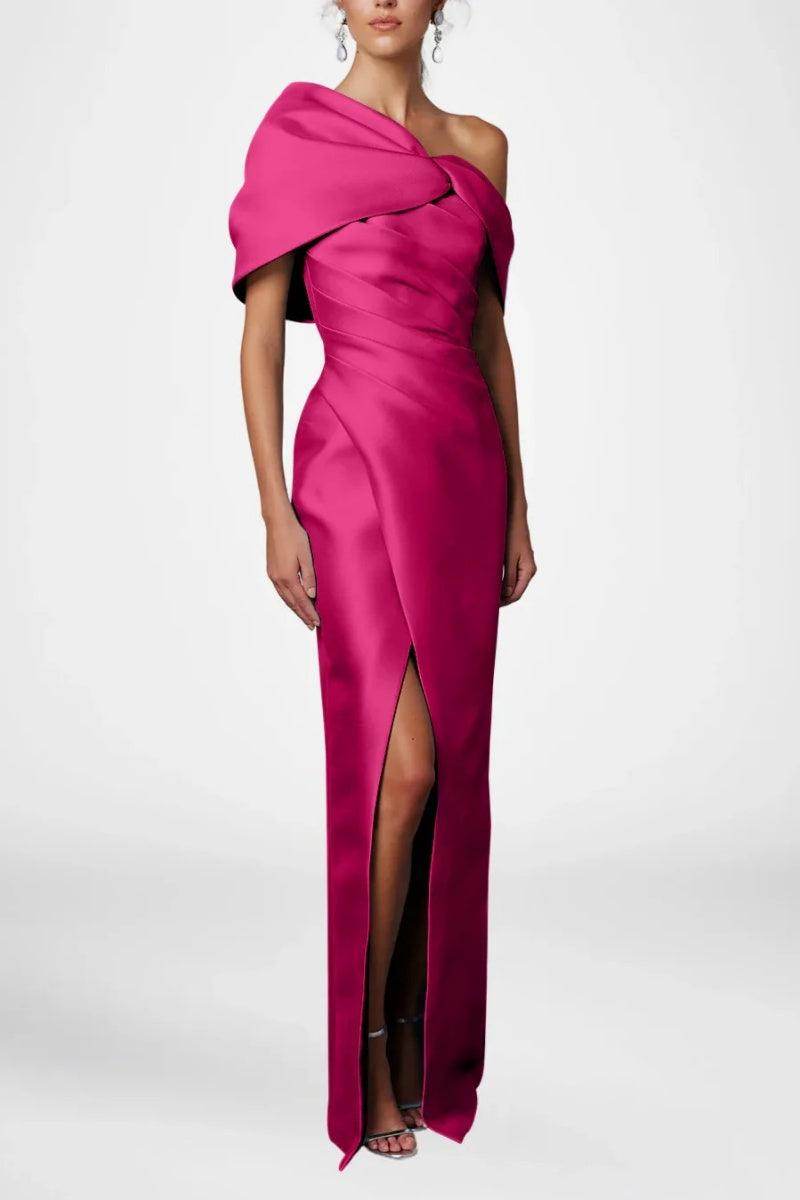 Elegant Sheath Column Half Sleeves Floor Length Mother of the Bride Dress