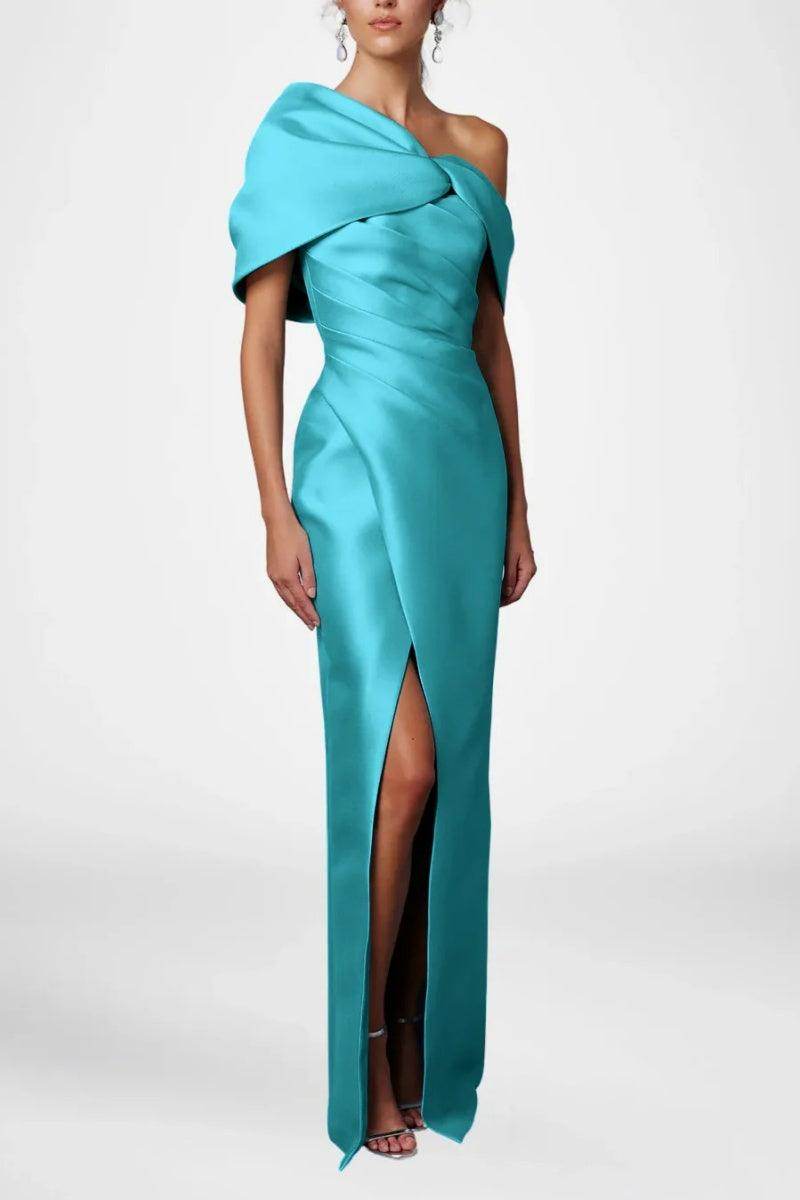 Elegant Sheath Column Half Sleeves Floor Length Mother of the Bride Dress