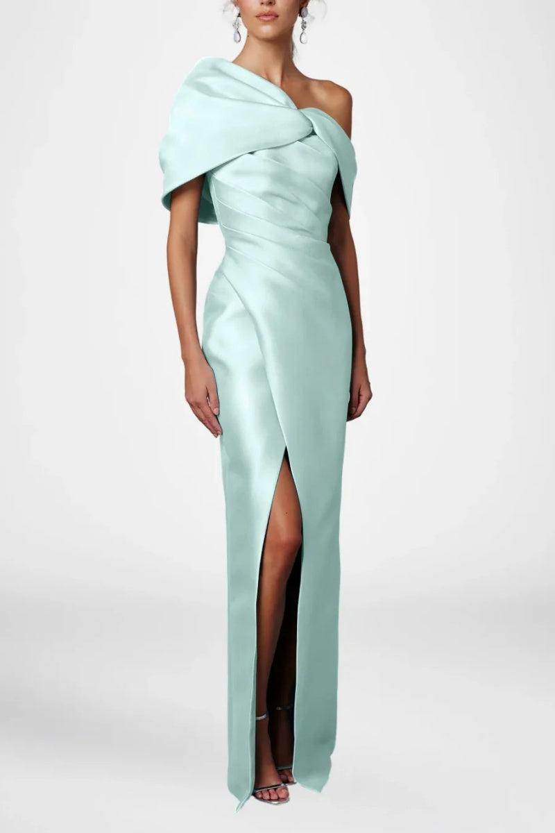 Elegant Sheath Column Half Sleeves Floor Length Mother of the Bride Dress