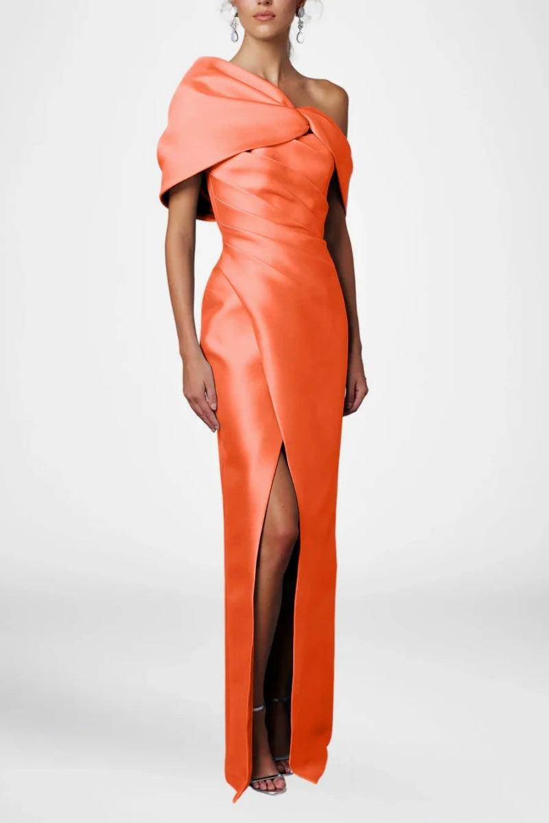 Elegant Sheath Column Half Sleeves Floor Length Mother of the Bride Dress